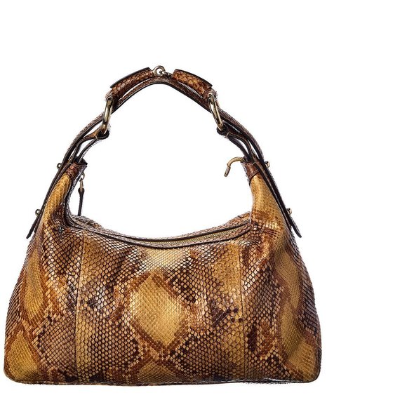 Gucci Limited Edition Natural Python Leather Horsebit Hobo Bag (Authentic Pre-
O - Picture 1 of 6
